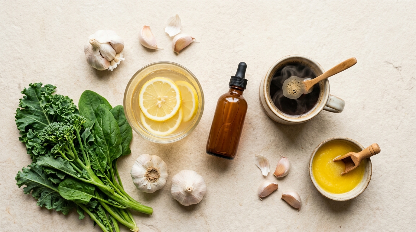 Daily metabolic and gut-liver axis support featuring the best food for liver health, raw apple cider vinegar, and organic grass-fed ghee